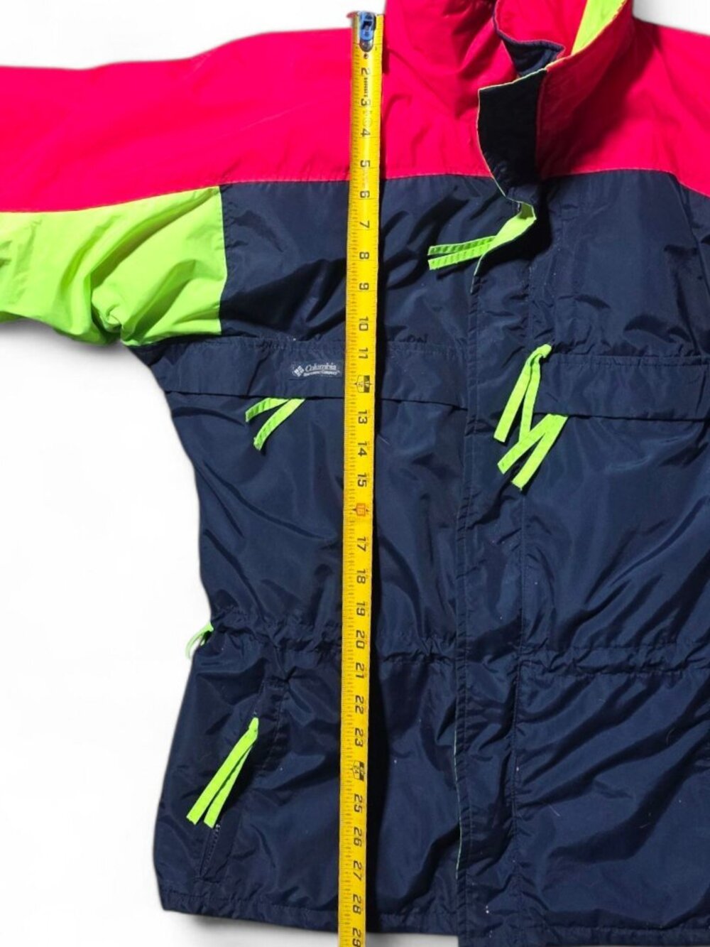 Columbia 2-in-1 Ski Jacket Mens Large 90sNeon Pink Green Blue Vintage - Picture 8 of 12